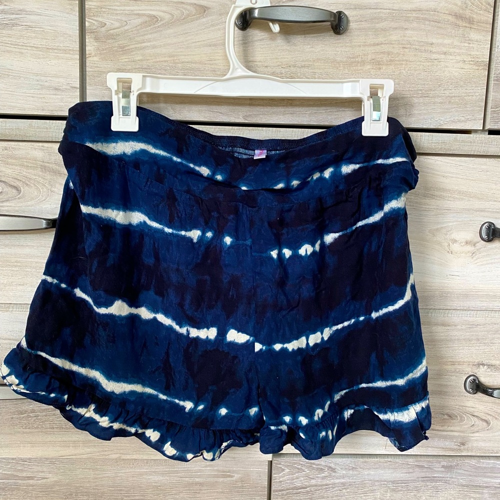 Tie dye striped shorts